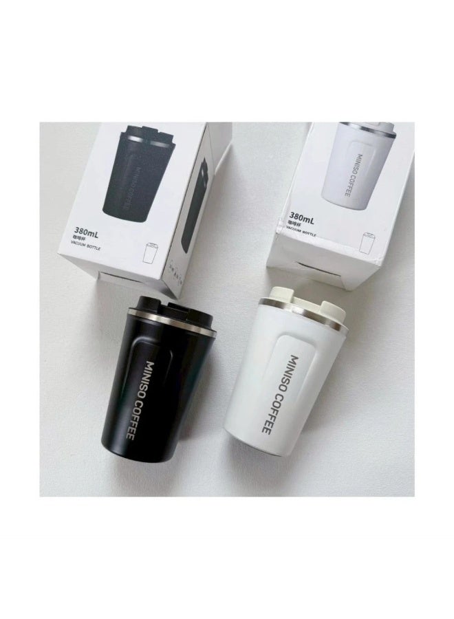 ميني سو زجاجة مينيسو للقهوة بسعة 380 مل - كوب سفر معزول بجدار مزدوج من الفولاذ المقاوم للصدأ - قارورة حرارية مانعة للتسرب للمشروبات الساخنة والباردة - كوب قهوة للمكتب والسفر - [أدخل اللون] - Image 1